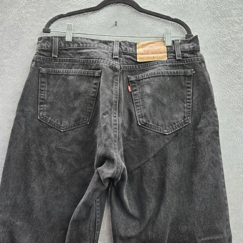 VINTAGE Levi's‎ 560 Men Jeans 36X30 Black Denim Loose Fit Tapered Leg 90s USA